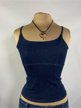 Vintage High Fashion Denim Corset Cami Top Y2K Made in USA